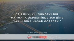 “7,5 büyüklüğündeki bir Marmara Depreminde 260 bine yakın bina hasar görecek.”