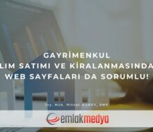 Gayrimenkul alım satımı ve kiralanmasından web sayfaları da sorumlu!