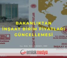 Bakanlıktan İnşaat Birim Fiyatları güncellemesi!