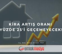 Kira Artış Oranı yüzde 25’i geçemeyecek!